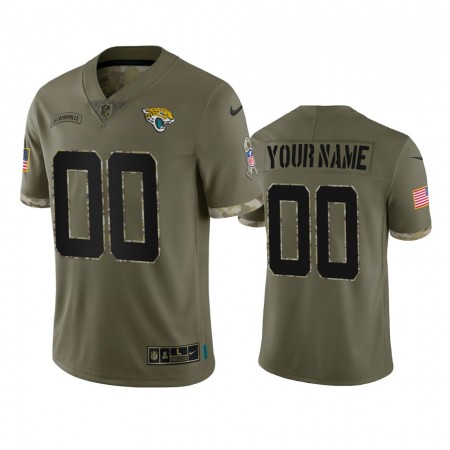 Maillot Homme Jacksonville Jaguars Personnalisé Olive 2022 Salute To Service Limited